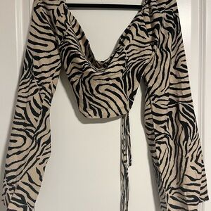 Zebra Print Long Sleeve Top